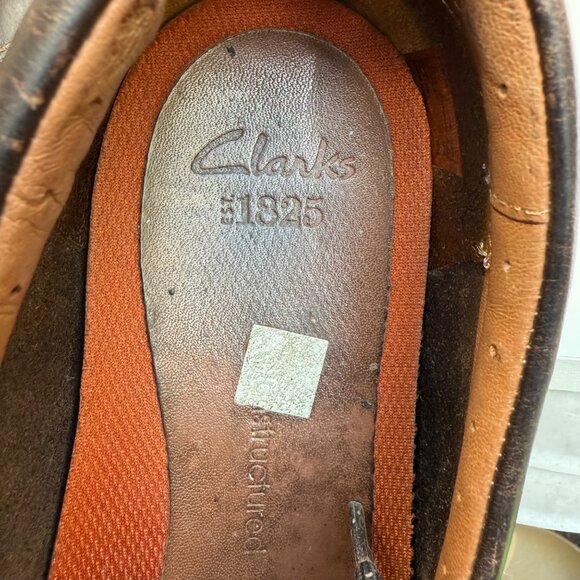 Clarks Unmaslow Edge Mens Size 12 M Brown Leather Casual Lace up Moc Toe Loafers - Picture 5 of 7